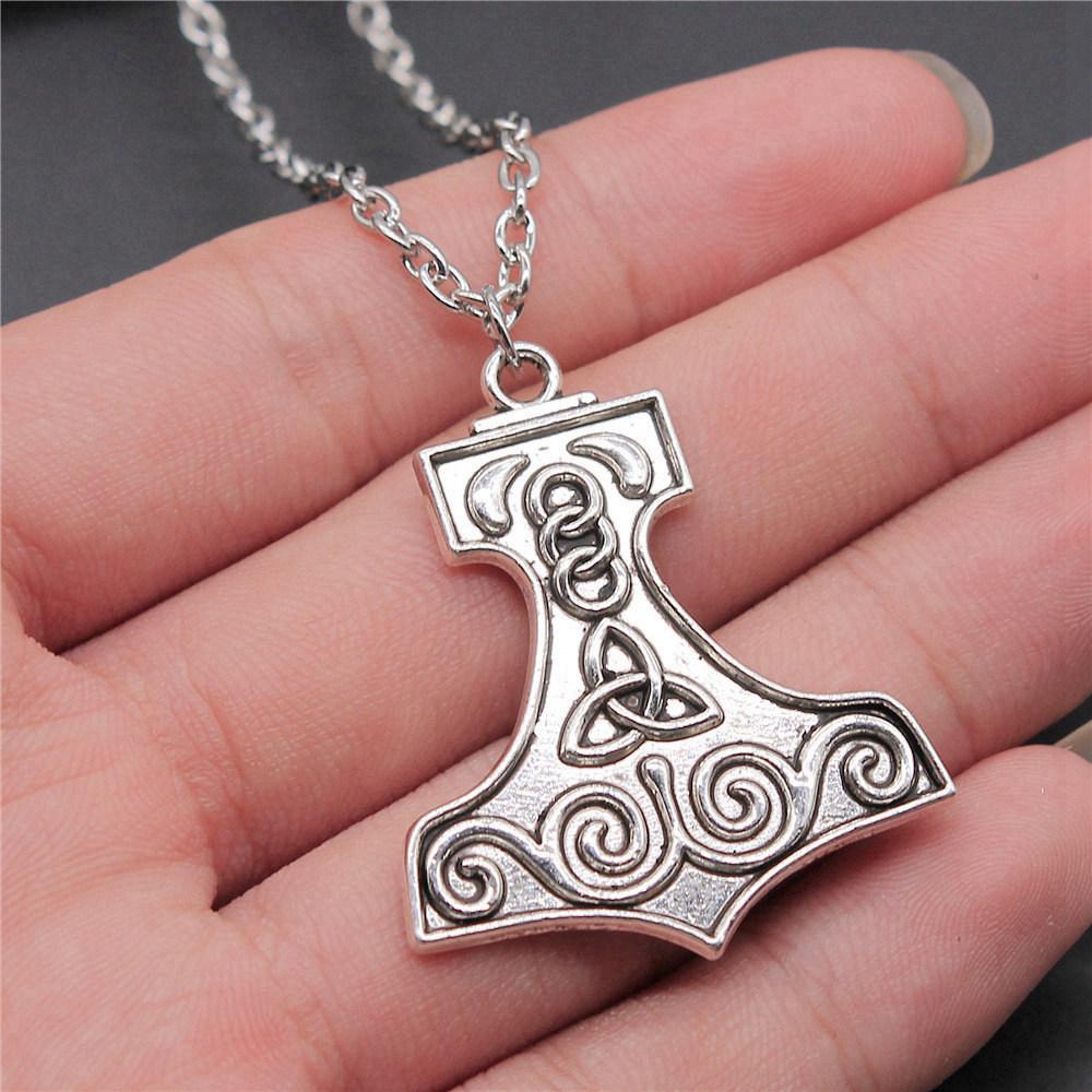 Celtic Symbols Hexagrams Mystical Amulet Pendant Antique Bronze Metal Daughter Collar Necklace Handmade