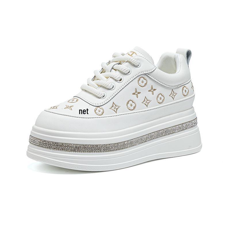 2025 Women's Genuine Leather Rhinestone Espadrilles: Versatile, Casual Spring/Autumn Sneakers