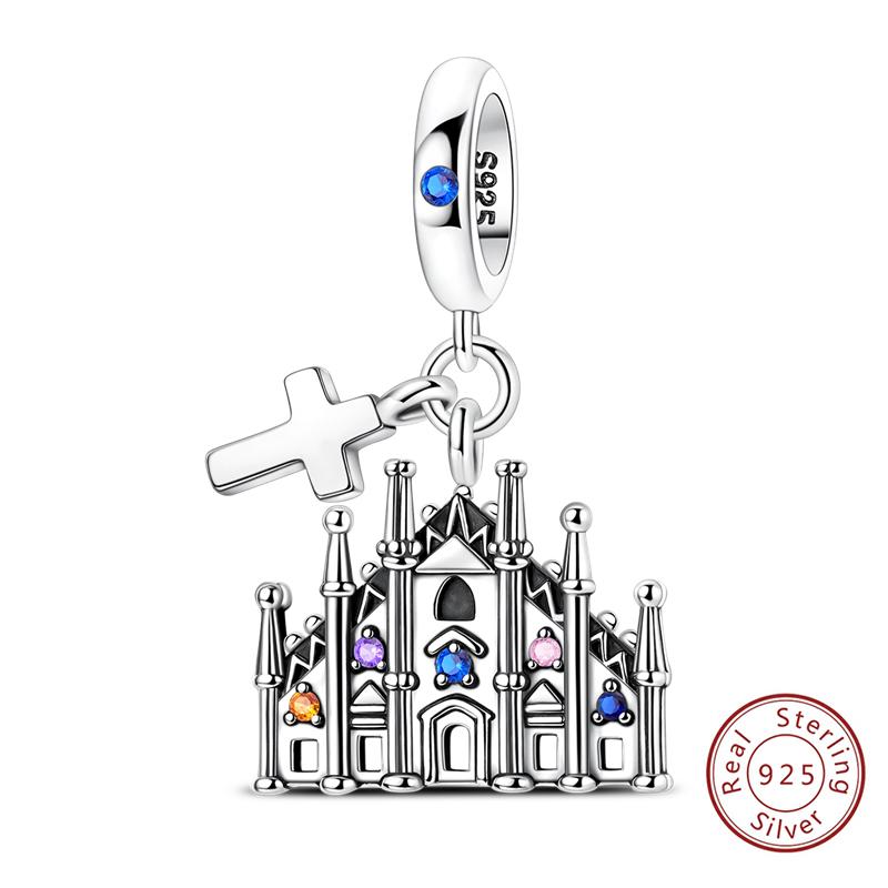 New Copper Charms Eiffel Tower Famous Scenic Spot Souvenirs Beads Fit Original Bracelets Fine Diy Jewelry Gifts