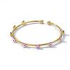 18K Gold Geometric Blue-Eyed Evil Eye Bracelet - Colorful and Versatile.