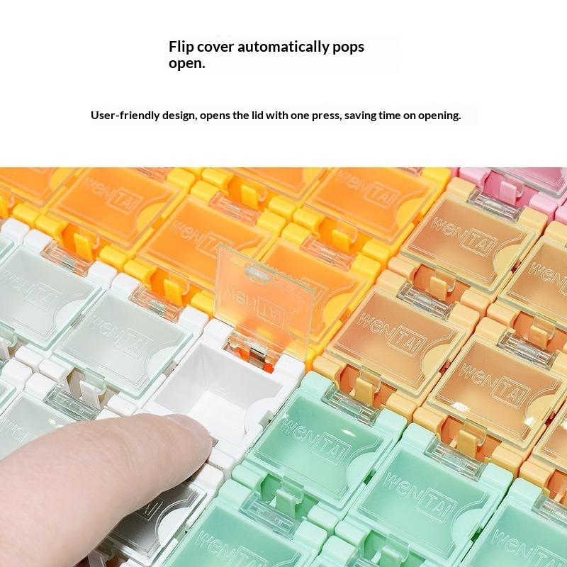 5Pcs Splicable Mini Electronic Component Storage Box Detachable Organizer Case For Resistor Ic Patch Screw Small Hardware Parts