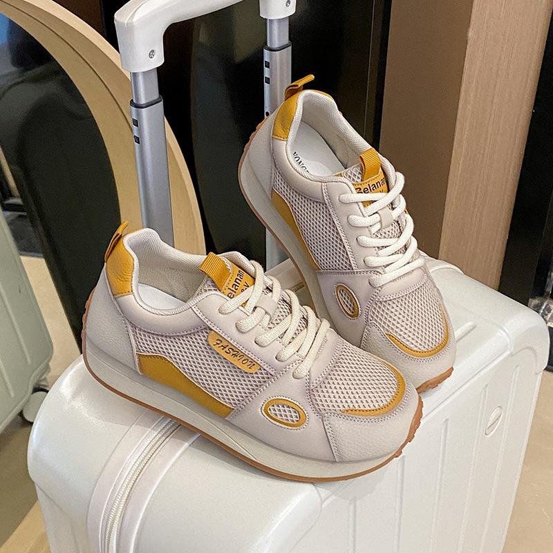 

Сетчатые дышащие немецкие тренировочные туфли женские туфли 2025 новая летняя нескользящая уличная обувь для ходьбы легкие беговые спортивные туфли 40 жёлтый