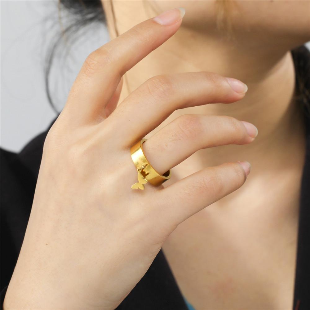 Heart Charm Rings for Women Bohemian Stainless Steel Gold Aesthetic Ring Trend Korean Jewelry Birthday Gift