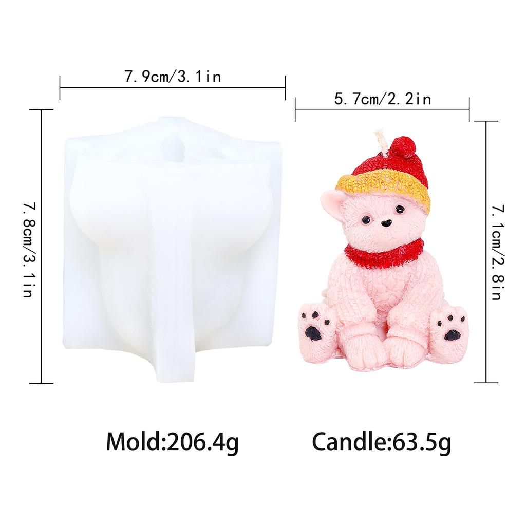 3D medvídek silikonová forma na svíčky zvířátka roztomilý pár medvídků forma na epoxidovou pryskyřici domácí dekorace nástroje na výrobu mýdla romantický svatební dar