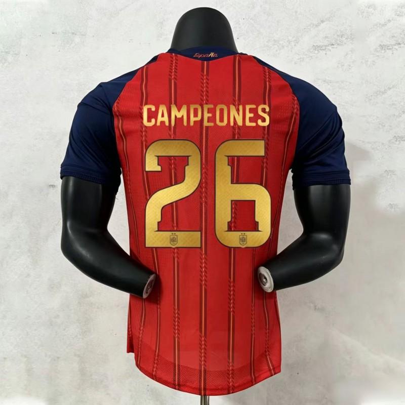 Spain 19 Football Jersey Short Sleeve Men Women Sports Training Running
