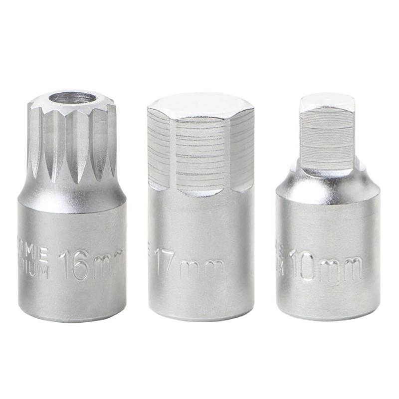 Drain Plug Socket M16 H17 S10 Drive Oil Drain Plug Oil Drain Plugs Removal Tool Key Socket Oil Sump Spanner