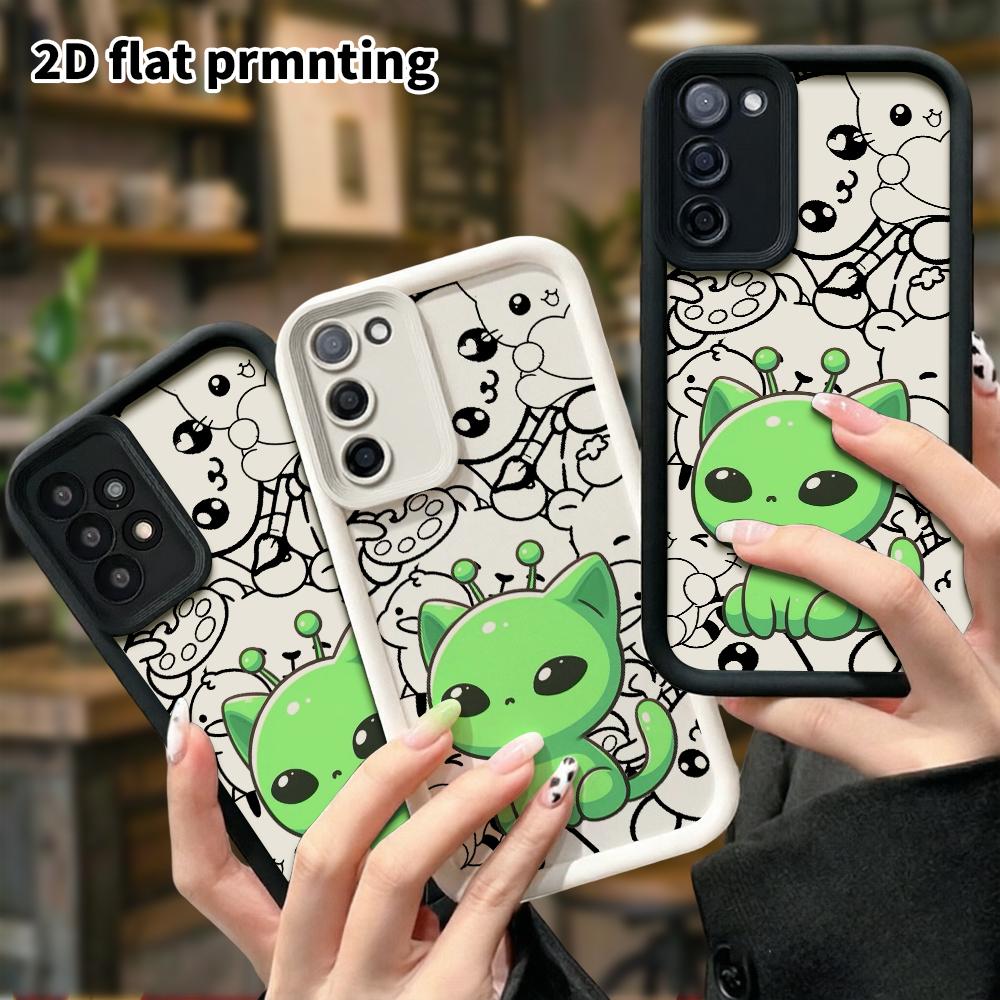 Phone Case: 2D Flat, Suitable for Samsung Galaxy A34 A35 M05 M06 S20 S22 S21 FE Plus 5G Protective Case, Alien Kitten, Perfect Christmas and Halloween