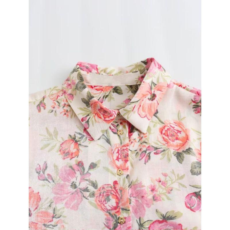 Kaslead Women's Clothing Fashion Casual Flower Print