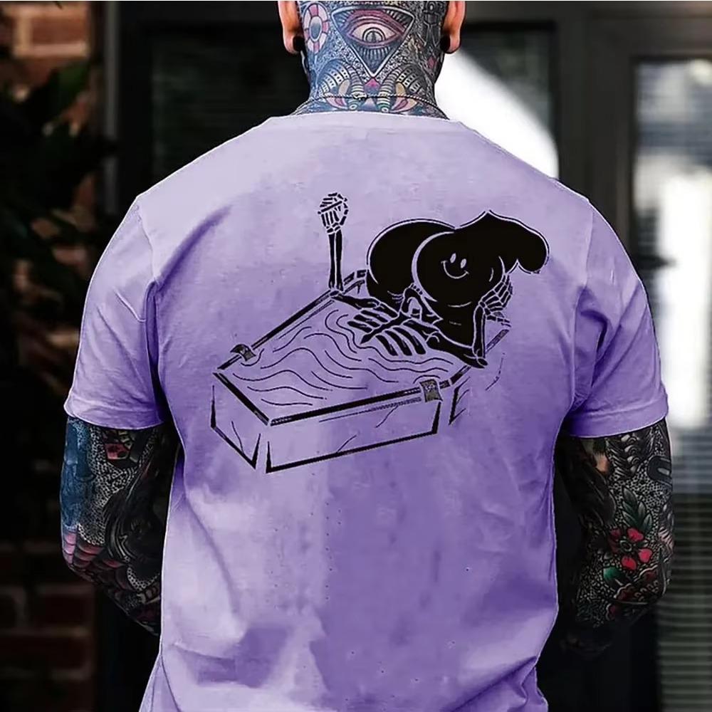 2024 Summer 3D Print Men's T-shirt Breathable Street Elastic Streetwear Short Sleeve Men Special Weird Pattern Print Casual