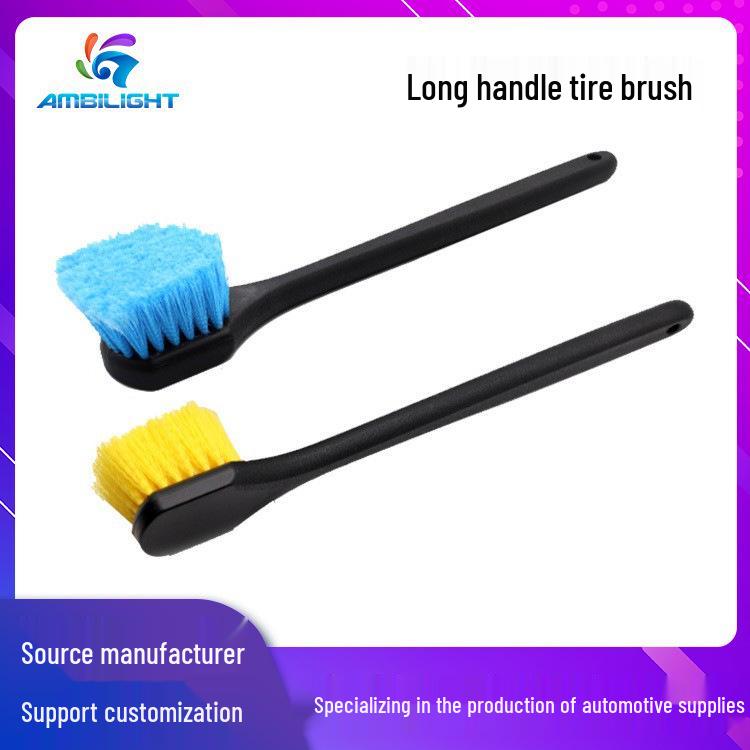Canjie Long Handle Tire Brush - Extended Hard Bristle Car Cleaning Tool for Stain Removal and Detailing жёлтый