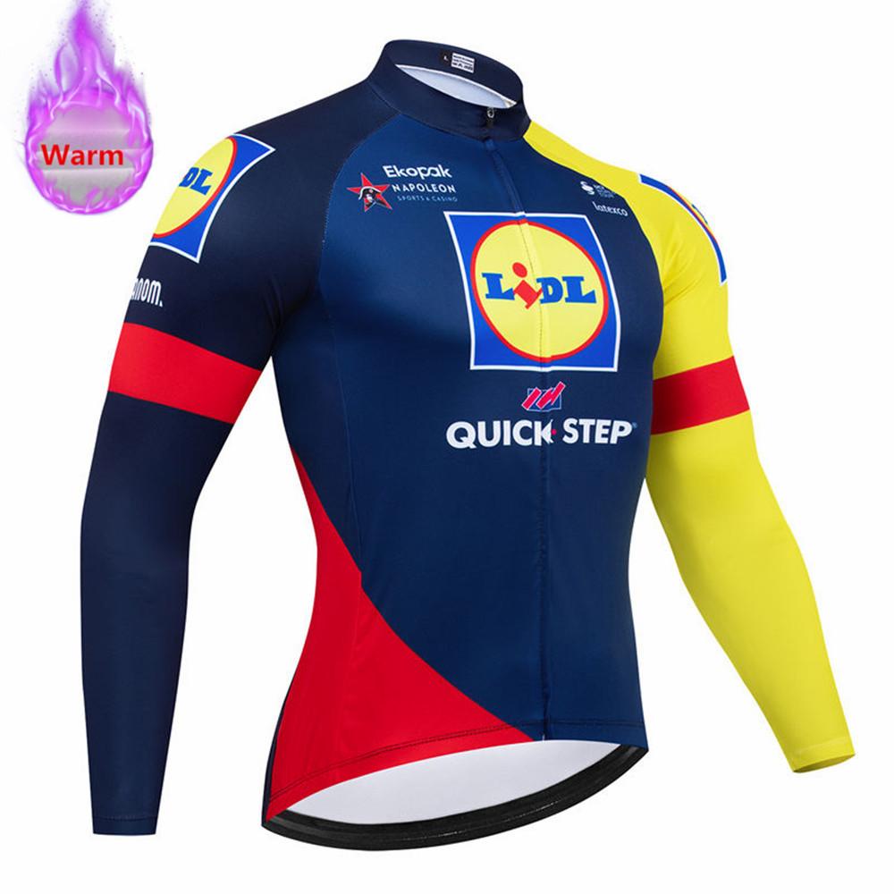 Soudal Quick Step 2026 Zimní cyklistický dres Termo fleecové cyklistické oblečení MTB Bicicleta Set Oblečení na cyklistiku Triathlon Cyklistický oblek