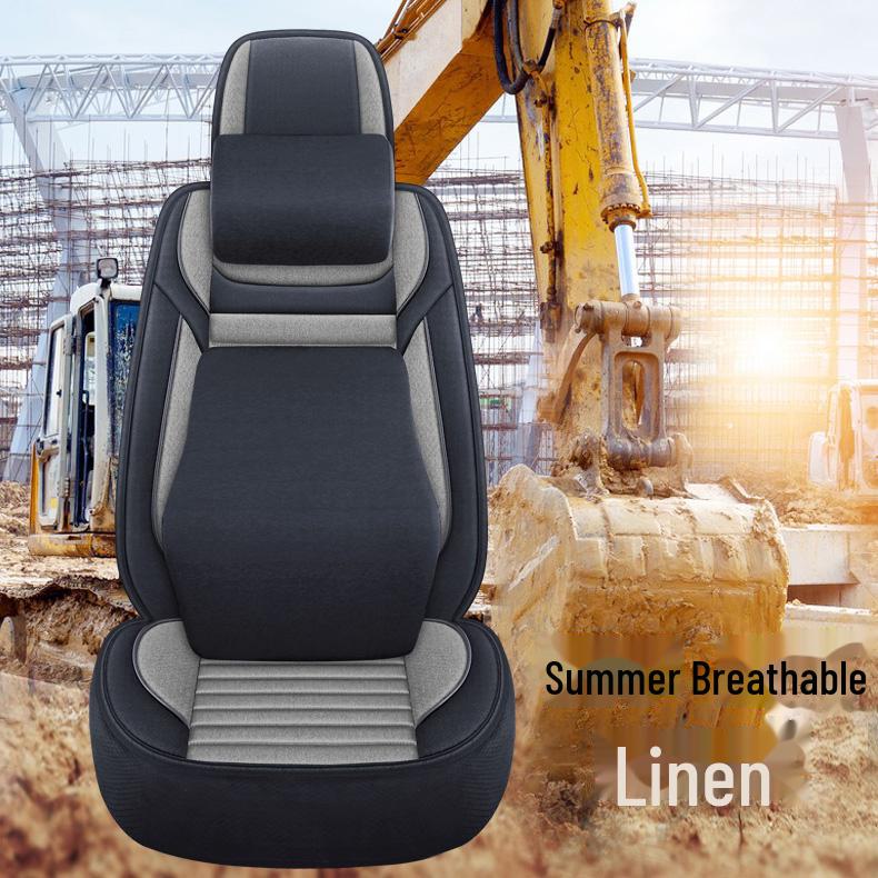 Pernă de scaun pentru excavator - Husă de lenjerie respirabilă pentru un singur loc, potrivire universală, potrivită pentru patru anotimpuri.