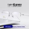 Danyang Men's Half-Frame Myopia Glasses, Memory Titanium Business Eyebrow Line, Model 8047.