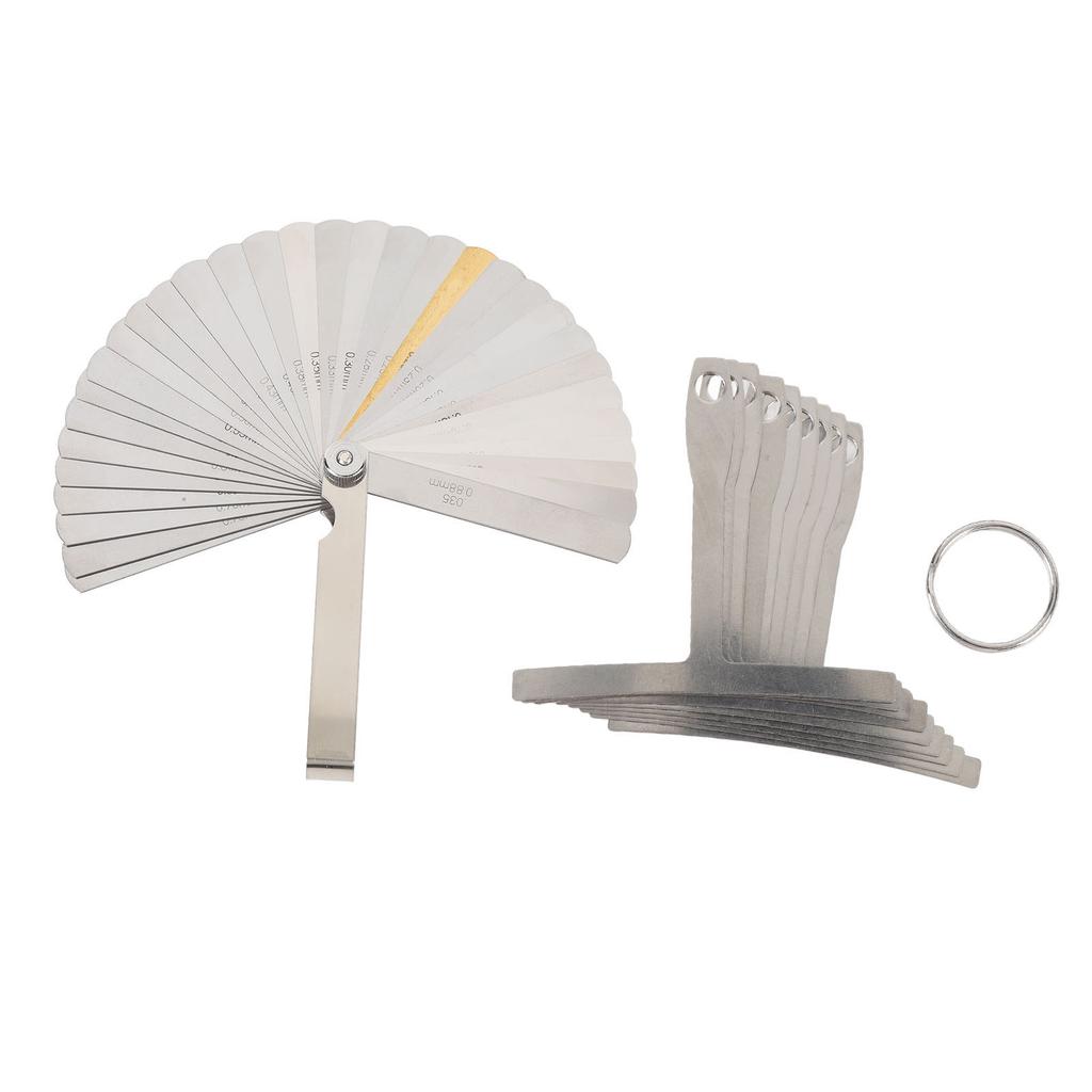 9 Stück Unterseiten-Radiuslehre Edelstahl 32 Klingen Saitenlagenlehre Lineal Schlüsselanhänger-Set