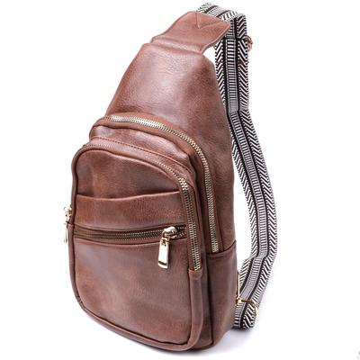 Fashionable Women's Bag with One Shoulder Strap Over the Shoulder Made of Eco-leather VINTAGE Bag 22760 Brown