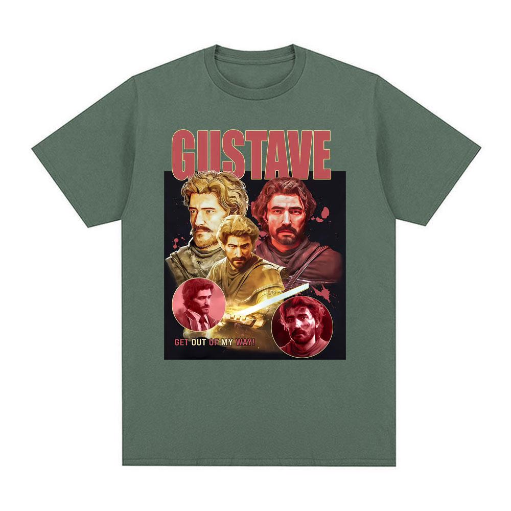 Gustave Retro Fan Shirt Expedition 33 Graphic T Shirt Unisex Women Summer Short Sleeve Tshirt Casual 100 Cotton Oversized Tshirts