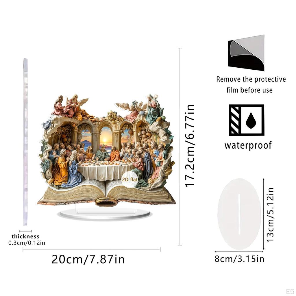 2D Acrylic Sign The Last Supper Ornament Handcraft Creative Accessories Tabletop Decoration Xmas