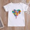 Kawaii Heart Balloon Cartoon Printed Summer Children's Fashion Cute Polyester Comfortable Top