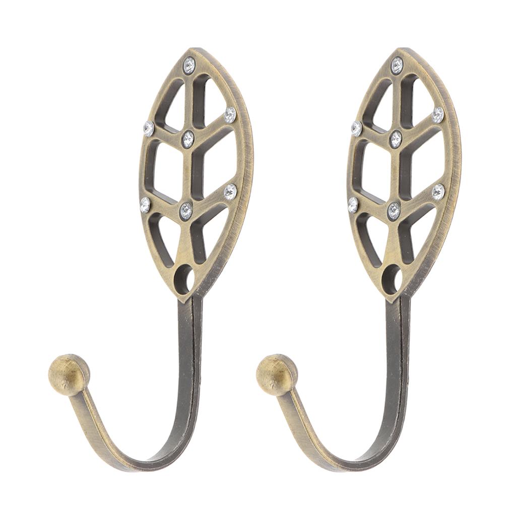 2 Alloy Elegant Decorative Curtain Holdbacks Wall Hooks with Screws