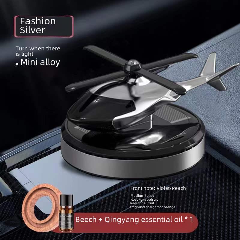 Solar-Powered Rotating Helicopter Car Air Freshener with Light Sensor