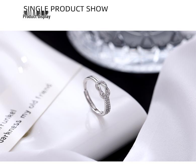 Banyan Tree S925 Silver Mobius Women's Knotted Ring: Simple, Fashionable, Personalized Design, New Trend