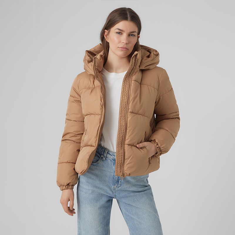 Doudoune courte à capuche col montant zippée Femme VERO MODA