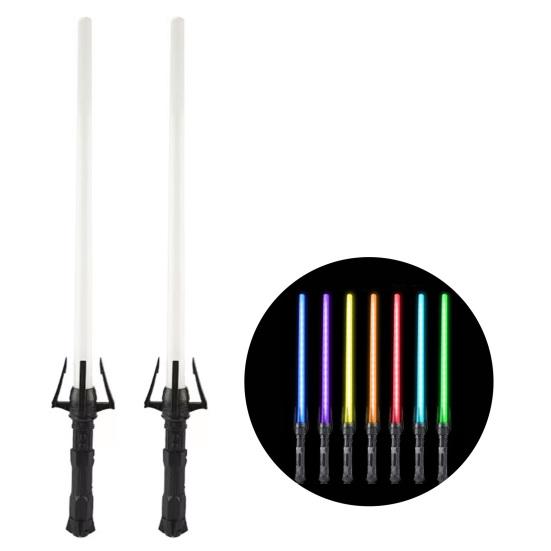 Cool Lights Glow Stick Odolný 3 režimy Hladké okraje Deti Dospelí Svietiaca hračka svetelný meč s bojovými zvukmi