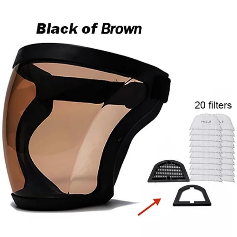 Przezroczysta pełna osłona twarzy wielokrotnego użytku, pyłoszczelna, przeciwmgielna, okulary ochronne HD, ochrona kuchni, maska przeciw zachlapaniu z filtrami