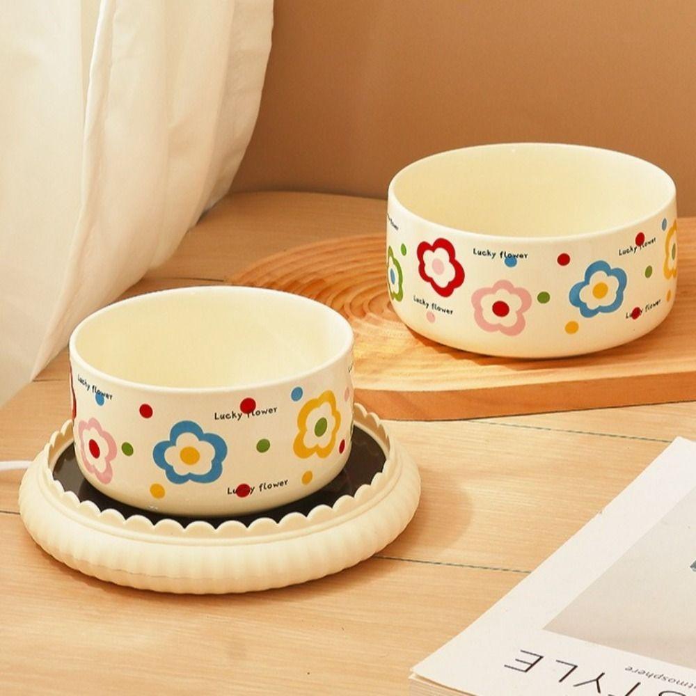 Cartoon Heated Pet Water Dispenser Ceramics Intelligent Cat Heating Bowl Quiet Constant Temperatur Heated Dog Water Bowl Winter