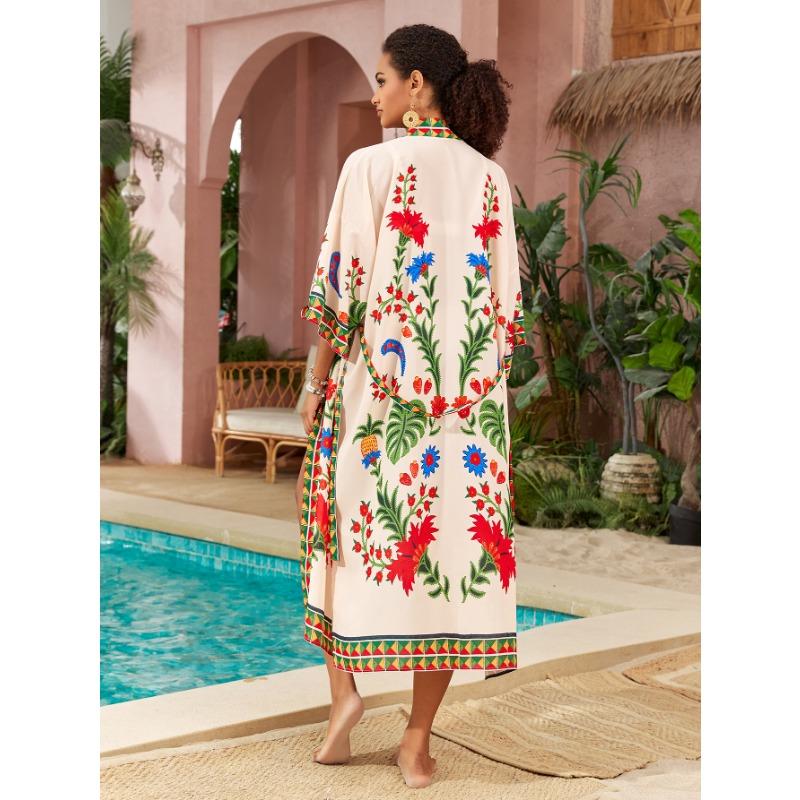 Plus Size Women's New Beach Holiday Cardigan Bikini Sunblock Blouse Blouse