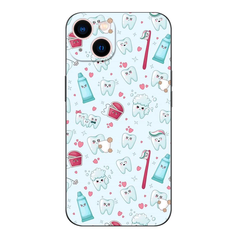 Black Tpu Case For Xiaomi POCO M4 5G M5 M5S 4G Phone Back Cover Dentist Tooth Pattern