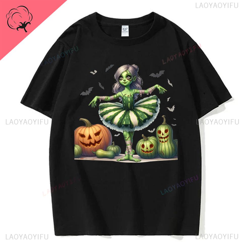 Halloween Familj Matchande T-shirts Söta Spöklika Halloween Party T-shirts Pumpatryck Kortärmade Kläder Mode Trend T-shirts