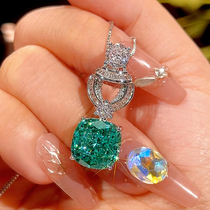 Jewelry Copper Bottom Gold-Plated Simulation Bird'S Nest Chepala Green Retro Temperament Set Main 12 * 12