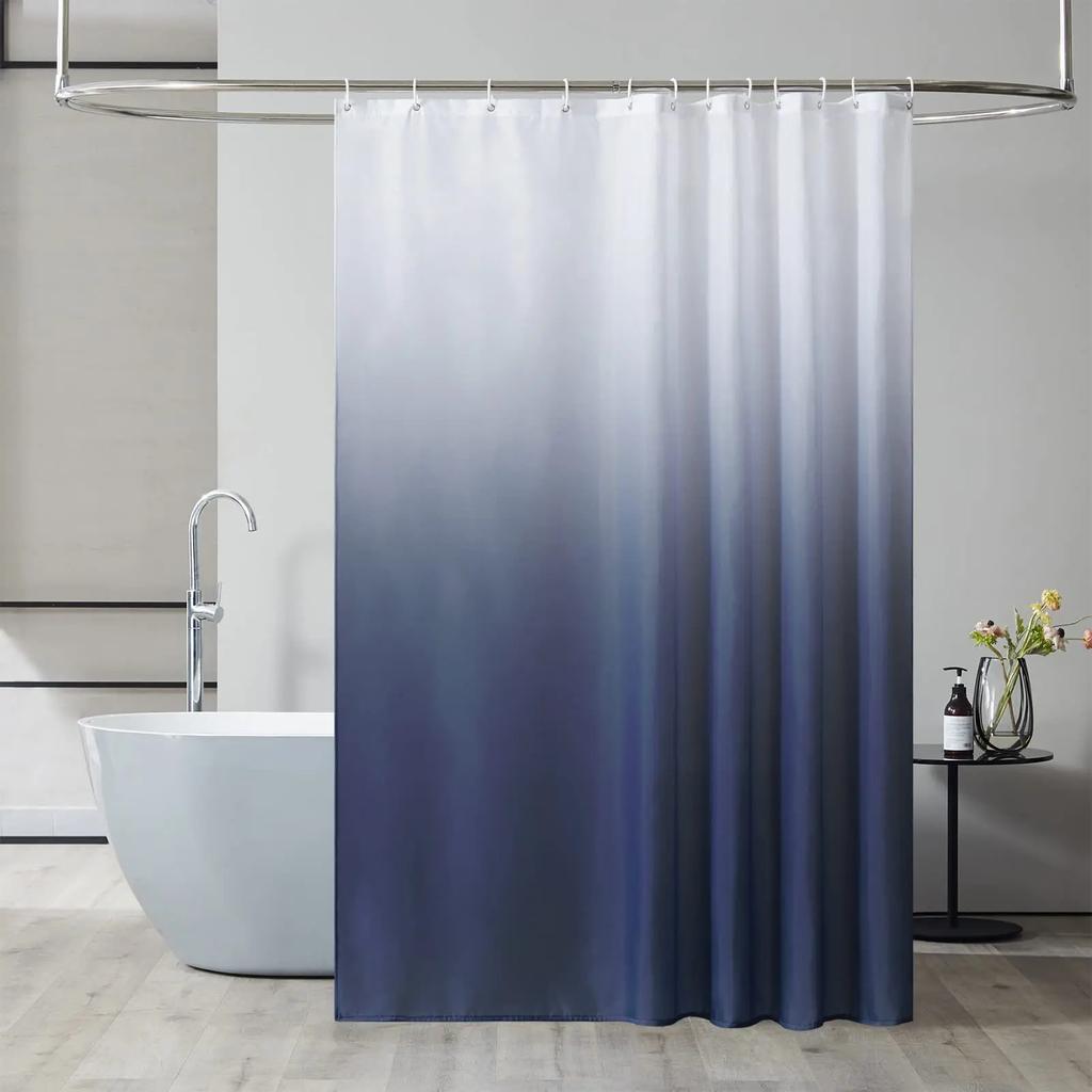 Gradual Change Digital Printing Shower Curtain, Waterproof Bathroom Curtain, Polyester Thickened Shower Cover Bathroom Curtain
