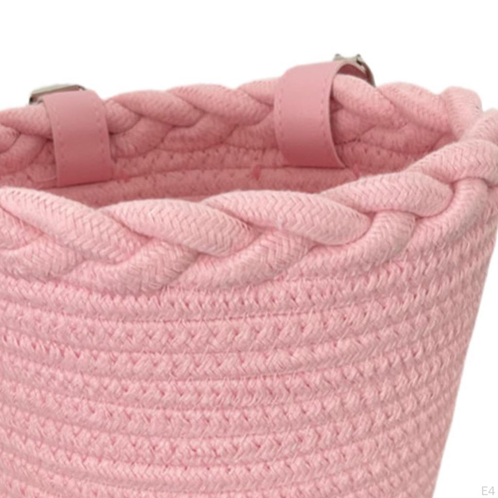 Kids Bike Basket Bicycle Front Handlebar Cloth Rope Storage Portable Tricycle