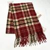 New Autumn and Winter Imitation Cashmere Knitted Wool Warm Plaid Series Scarf Women's Long Thickened Simple Tassel Scarf