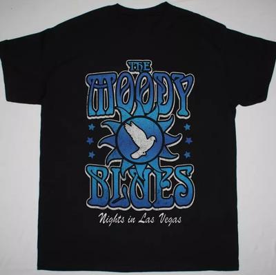 SOLDES Vtg The Moody Blues Nights In Las Vegas Coton Noir S-5XL Chemise Unisexe T-shirt Unisexe