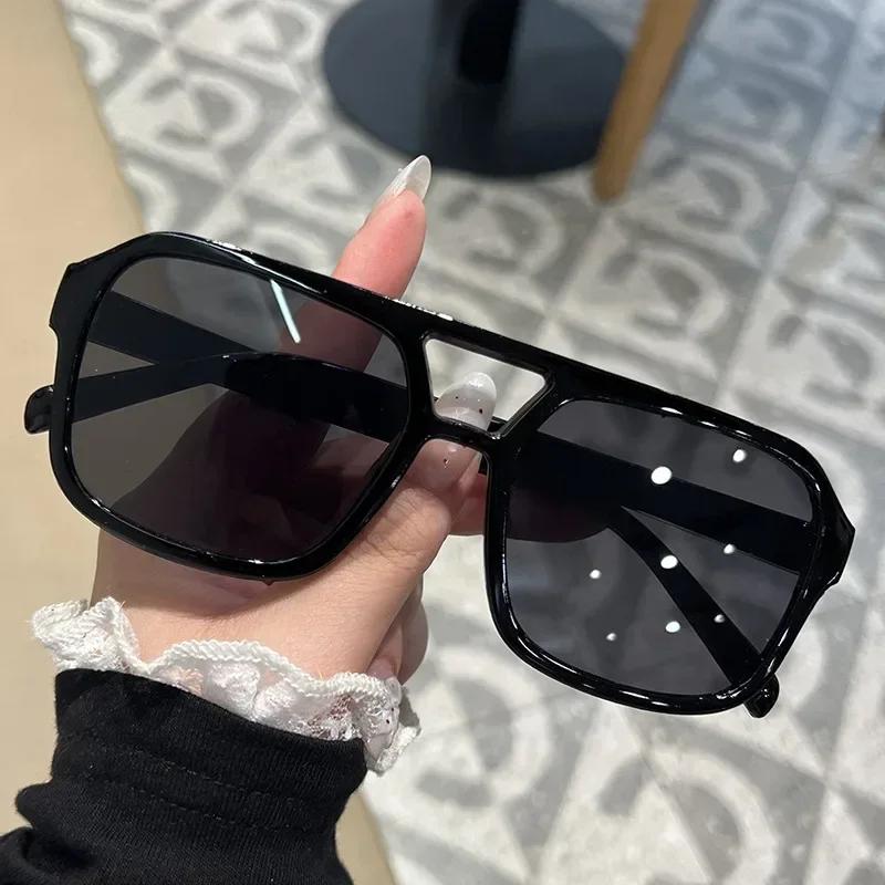 Men'S Retro Large Frame Riding Sunglasses Trendy Ins Style Personality Street Photography Sun Protection Decorative Glasses