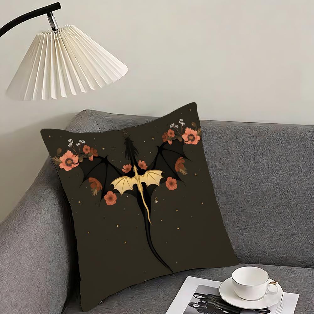 F-Fourth W-Wing Dragon Cushion Cover Reversible Plush Pillow Cover – For car, sofa, bedroom, perfect as a gift.