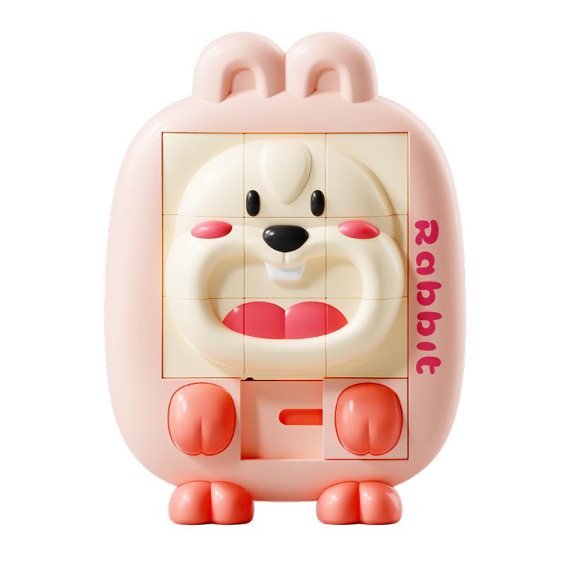 Cartoon Dinosaur Slide Puzzle Game Huarong Road Puzzle Board Educational Smart Logic Board Game for Children Ages 2-6 Travel Toy