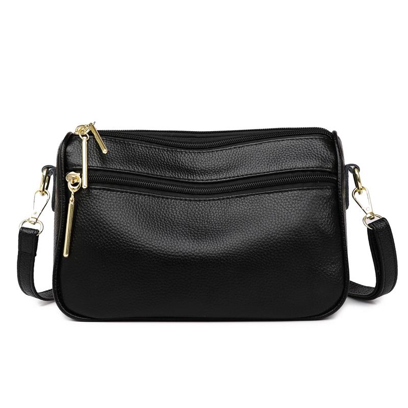 100% Genuine Leather Women Crossbody Shoulder Bags 2026 Luxury Solid Color Cow Leather Handbag High Quality Female Messenger Sac