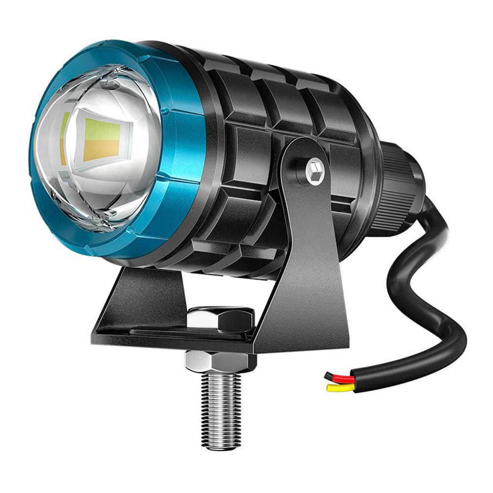 

Motorcycle LED Spotlight White+Yellow High Low Beam Light Waterproof Motorbike Headlight Type A