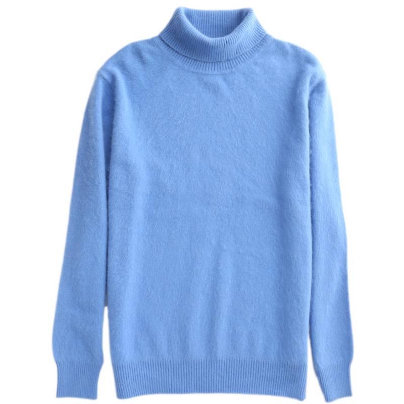 Men's Plus Size High Neck Velvet Cashmere Pullover Sweater