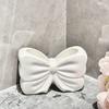 Charming Bow Ceramic Toothbrush Holder - Portable, Drill-free Bathroom Storage for Toothbrushes and Toothpaste