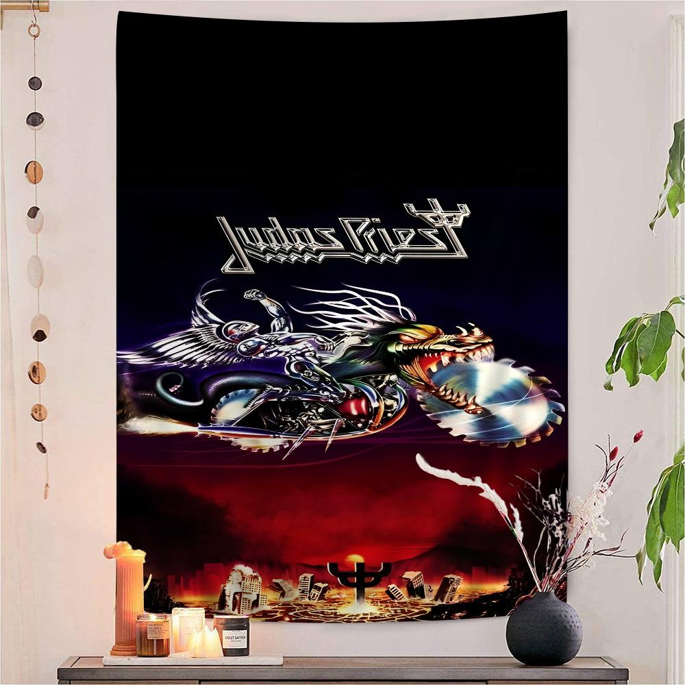 Rock Band Judas Priest Invincible Colorful Tapestry Wall Hanging Hippie Flower Wall Carpets Dorm Decor Wall Art Decor