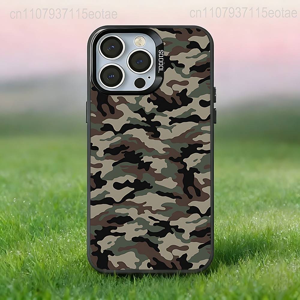 Camouflage Camo Military Cool Black Phone Case Compatible with iPhone 17 16 15 14 13 12 11, Pro, Max, Plus, E, Air, Mini
