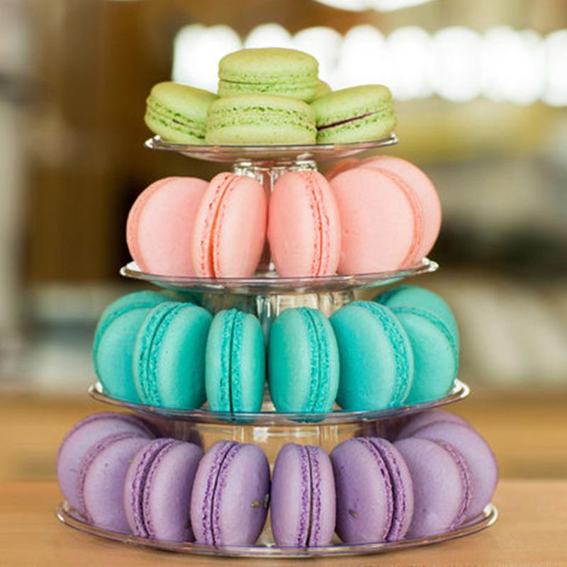 Suporte de Exibição Casamento Aniversário 260*210mm Alta qualidade 4 Camadas Suporte de Exibição de Macarons Suporte Bolo Redondo Macaron Quente