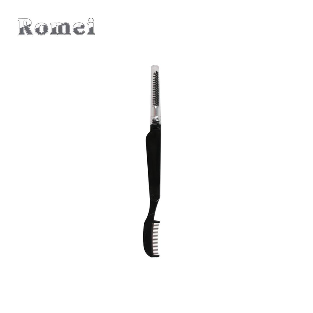 Dual-Use Stainless Steel Eyelash & Eyebrow Brush Comb for Makeup & Extensions