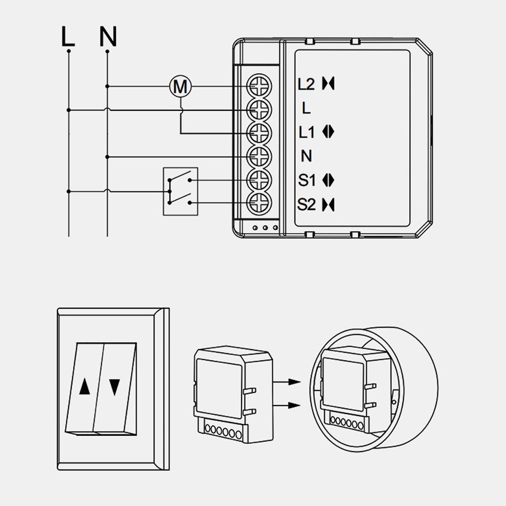 Tuya Smart WiFi Curtain Switch Blinds Switch AC100-240V 10A RF433 Smart Life Remote Control Home Automation Curtain Switch