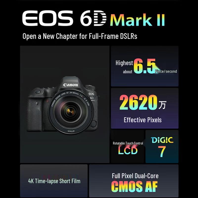 Canon EOS 6D Mark II Full-Frame DSLR Camera with EF 24-105mm f/4L IS II USM Lens Kit (CN Version)
